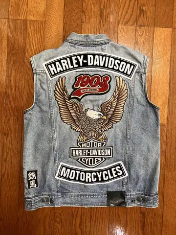 Harley-Davidson 패치워크 데님 베스트