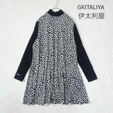 231 GKITALIYA 이타리야 [ M ] 하이넥 튜닉 레오파드 무늬