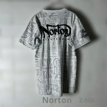 [ NORTON ] 노튼 올 패턴 자수 T셔츠 화이트 M