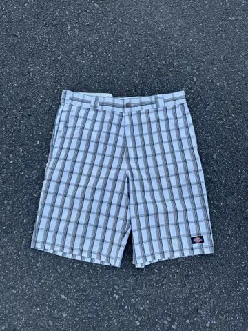 레어 00s Dickies 하프 팬츠 체크 긴 길이
