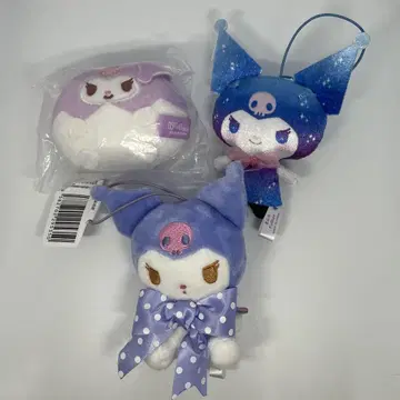 산리오 쿠로미 봉제 인형 키링 3개 세트
