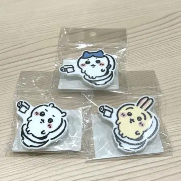 미사용 미개봉 새상품 치이카와 화장실 아크릴 배지 3개 세트