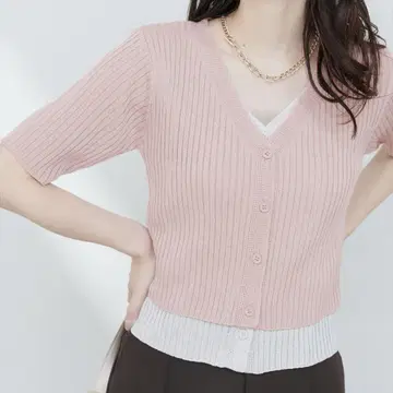 natural couture 페이크 레이어드 가디건