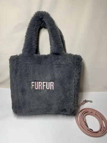 FURFUR 에코 퍼 토트백 차콜 그레이