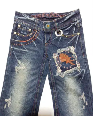 RIOBERA 데님 자수 데미지 진 size25