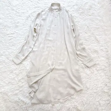 MOUSSY 마우지 밴드 카라 롱 셔츠 베이지 FREE 사이즈