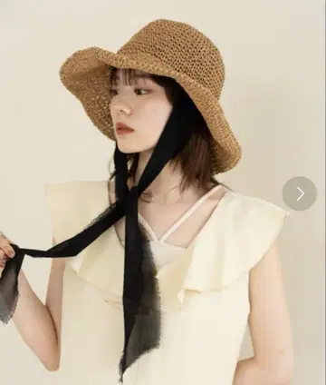 [ hinari ] 시어 리본 포함 페이퍼 햇