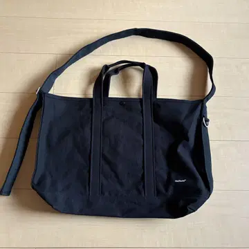 meltum 2WAY CANVAS TOTE BAG BLACK
