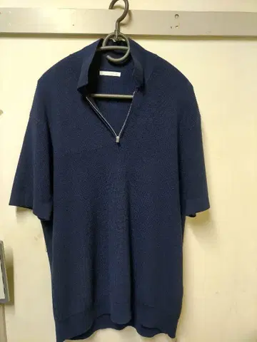 ZARA 네이비 M 지퍼 피케 셔츠