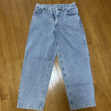 9090 자수 로고 와이드 데님 배기 M centimeter 콜라보