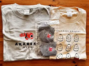 AKABEKO & OKIAGARI KOBOSHI 티셔츠 마스크 세트