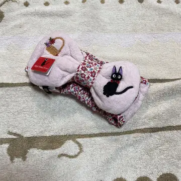 고양이 자수 리본형 헤어밴드