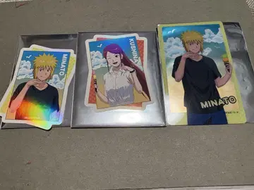 NARUTO 애니메이트 카페 홀로그램 클리어 스티커 시트 미나토 쿠시나