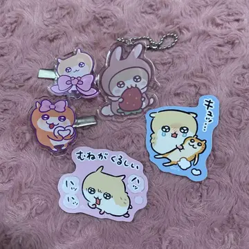 쿠소하무 코비하무 아크릴 키링 헤어 클립 스티커 LAFARY