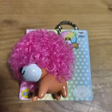 아프로견 키링 핑크