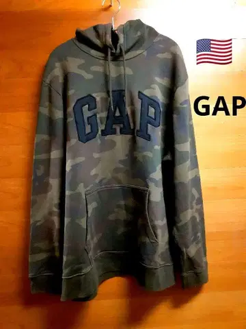 GAP 갭 빅 로고 x 카모플라주 풀오버 후드 맨투맨 X L
