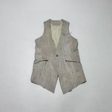 archive g.o.a leather grunge vest 00s
