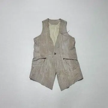 archive g.o.a leather grunge vest 00s