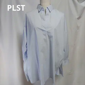 PLST 코튼 판초 셔츠 스키퍼 롱 루즈핏 풀오버
