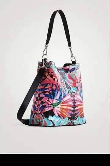 데시구알 Desigual 추상적 맥시 버킷 백 (핑크)