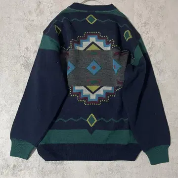 [ 택 포함 ] 사우스 코스트 레트로 기하학 패턴 니트 스웨터