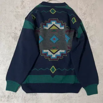 [ 택 포함 ] 사우스 코스트 레트로 기하학 패턴 니트 스웨터
