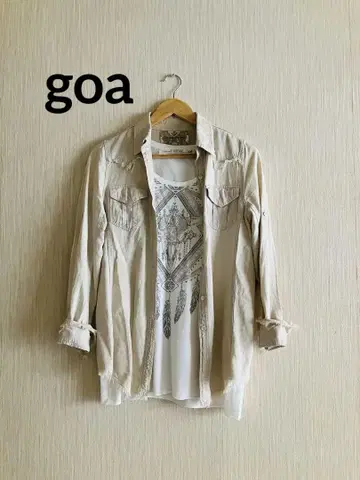 goa 프린지 긴팔 셔츠 M 사이즈 구제 의류 Y2K