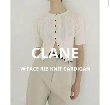 CLANE 25AW W FACE RIB KNIT CARDIGAN 아이보리