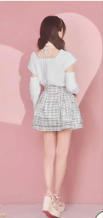 미셸 마카롱 트위드 슬림 레그 스커트 S 사이즈