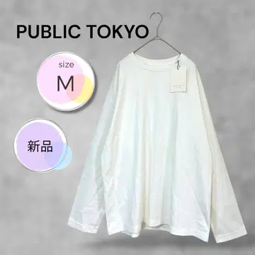 새상품 PUBLIC TOKYO 극 콜론TEE 릴랙스핏 긴팔 화이트