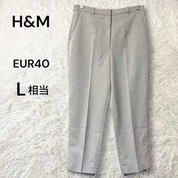 H&M 스트레이트 팬츠 슬랙스 밑단 슬릿 그레이 L 스트레치