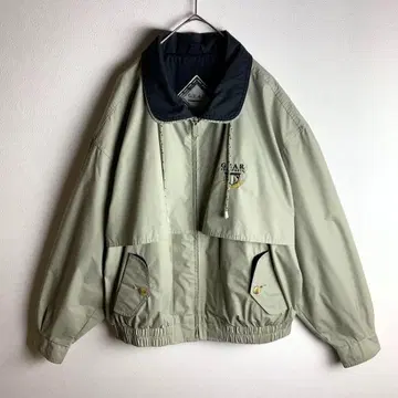 블루종 카키 메쉬 안감 자수 빅 사이즈 가을 남성용 구제 의류