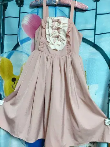 axes femme kawaii 핑크 프릴 원피스