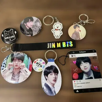 BTS JIN 캔뱃지, 키링 (비공식)