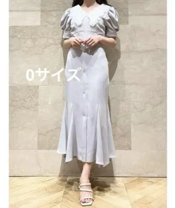 [ SNIDEL ] 자수 칼라 머메이드 원피스 그레이 0 사이즈