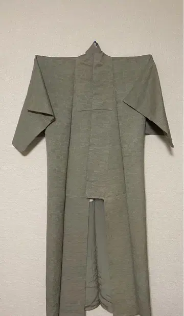 그레이 물결 무늬 기모노 롱 기장 외출