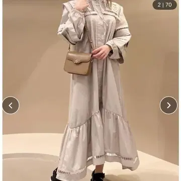 SNIDEL 롱 원피스 베이지