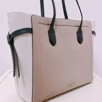 케이트 스페이드 노트 컬러 블록 페블 가죽 라지 토트