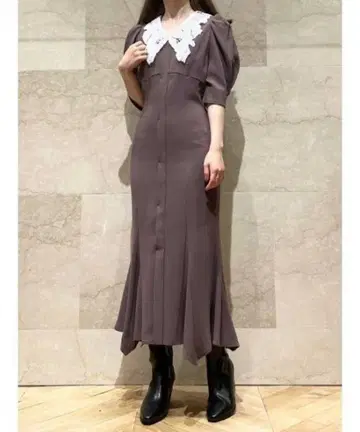 snidel 자수 칼라 머메이드 원피스