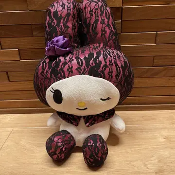 마이멜로디 봉제 인형 블랙과 핑크의 레이스
