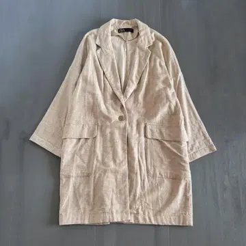 ZARA 라이트 코트 린넨 혼방 오버 사이즈 베이지