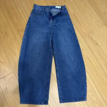 라콜 인디고 블루 와이드 레그 데님 팬츠 S