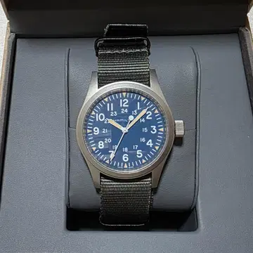 해밀턴 카키 메카 38mm 파랑 다이얼 수동 와인딩