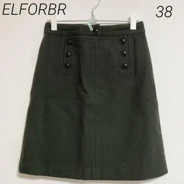 0493 ELFORBR 엘포르브르 다크 그린 타이트 스커트 38