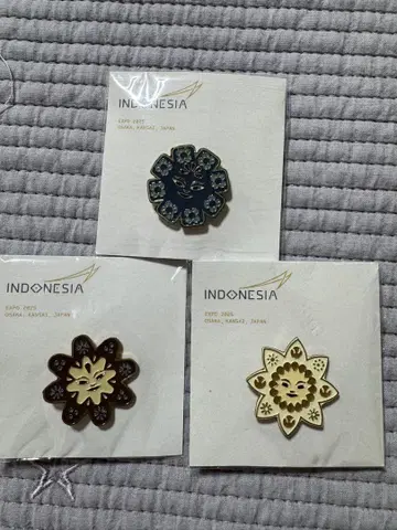 SALE 간사이 만박 인도네시아 파빌리온 핀 배지 3개 세트