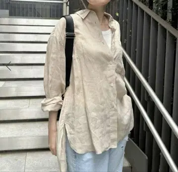 Spick & Span 가먼트 다이 라미 셔츠 베이지