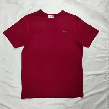 LACOSTE 라코스테 원 포인트 자수 T셔츠 반팔 M 레드
