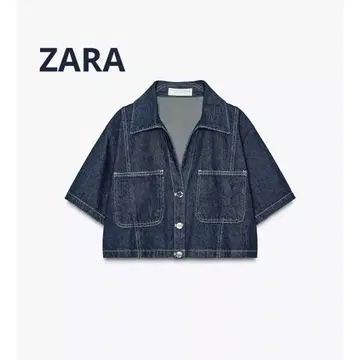[새상품급] ZARA 숏 데님 셔츠 S