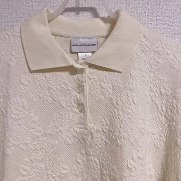 보타니컬 꽃 피케 셔츠 아이보리 크림색 여성용 구제 의류
