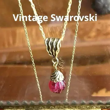 빈티지 스와로브스키 비즈 사용 목걸이 루비 레드 미사용 새상품